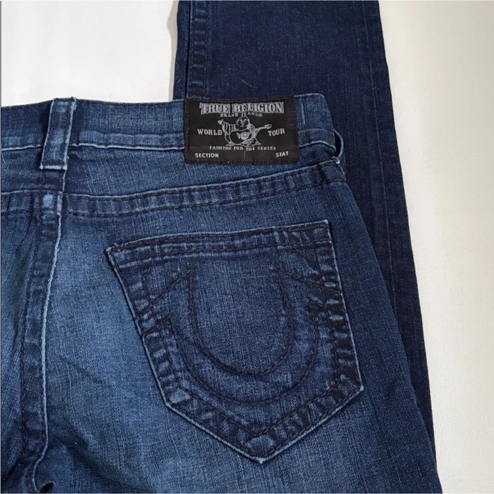 True Religion Men's Skinny Jeans No Flap Big T Dragons Lair W/Rip Jeans size 33